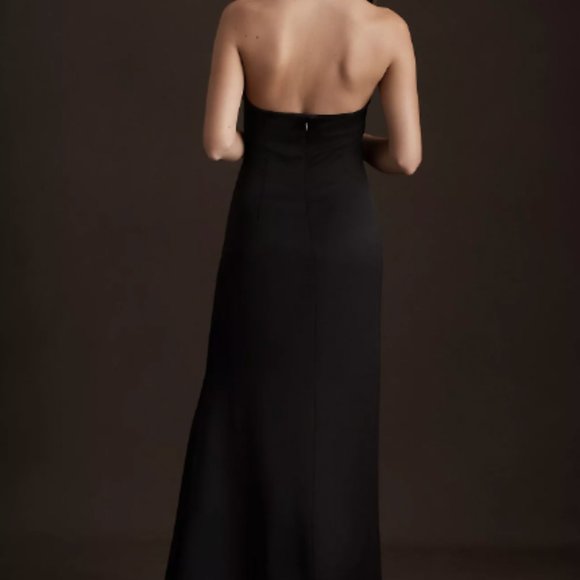 BHLDN Black Halter Sleeveless Cocktail Gown - Picture 3 of 8
